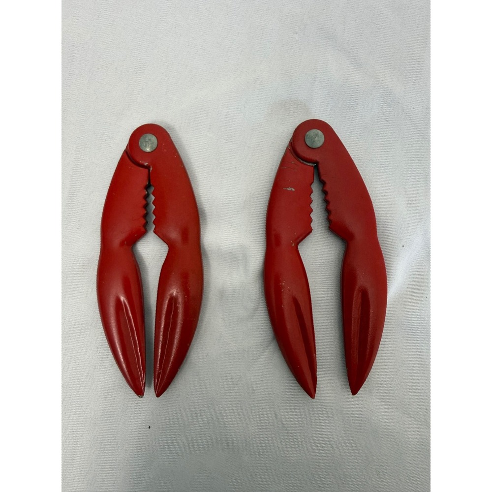 Vintage Red Lobster Claw Seafood Nut Crackers Metal Set of 2